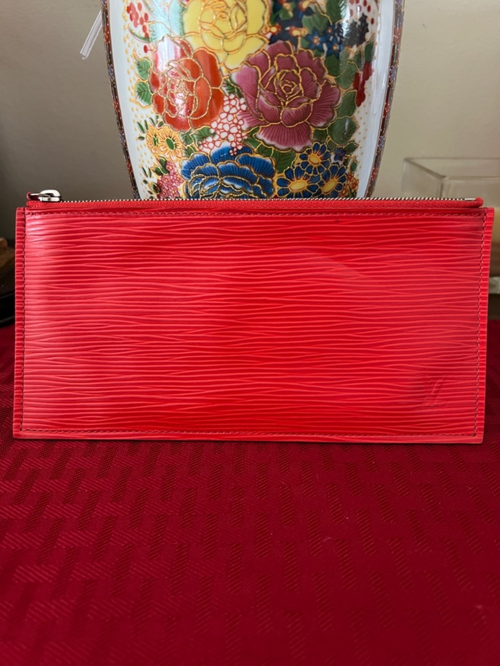 Louis Vuitton Red Epi Leather Zip Pouch